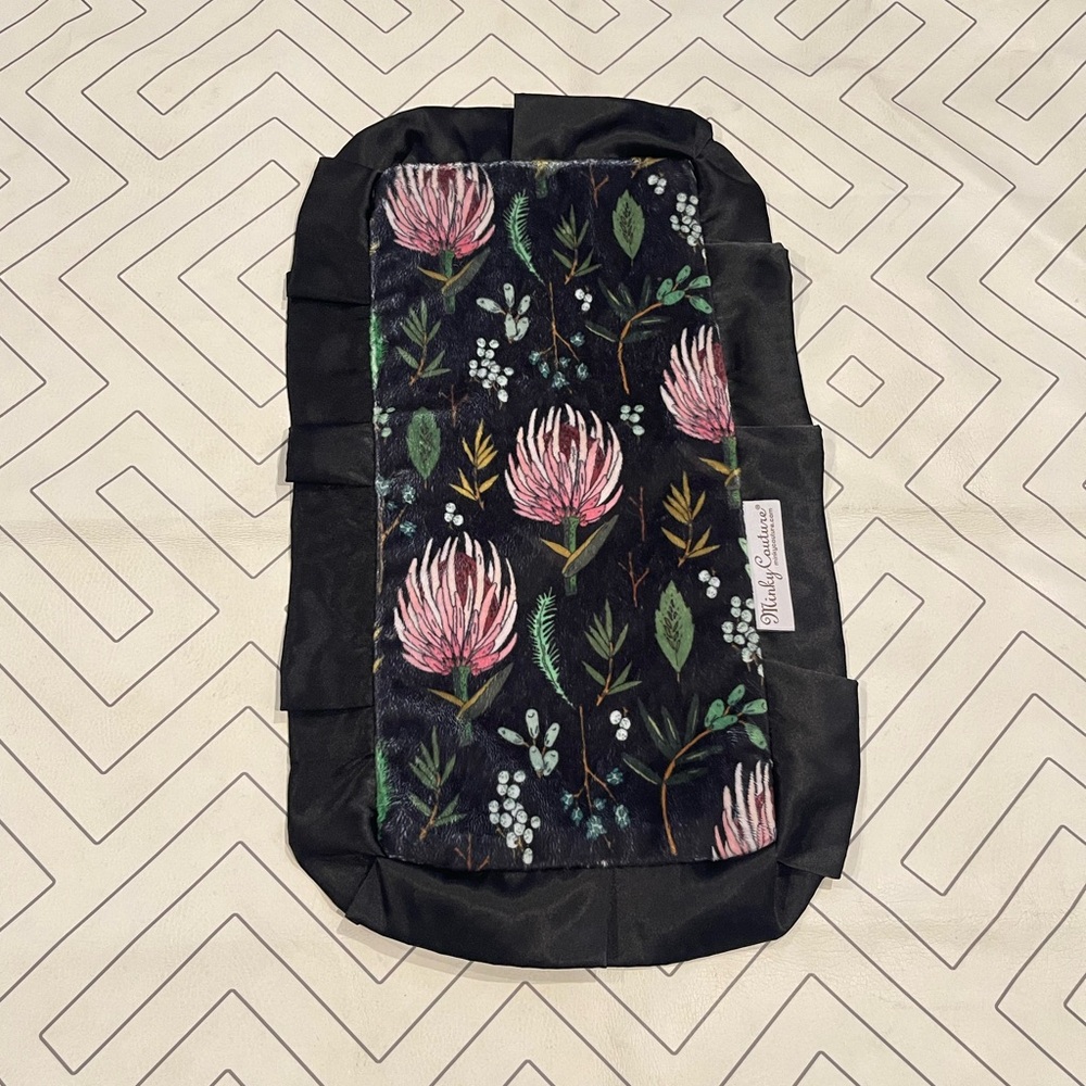 Minky Couture Black Floral Security Lovey